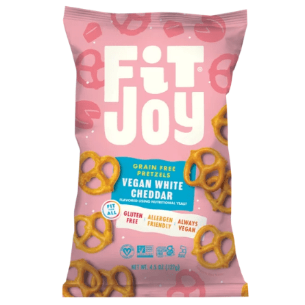 Fitjoy Vegan White Cheddar Grain Free Pretzels 127gm