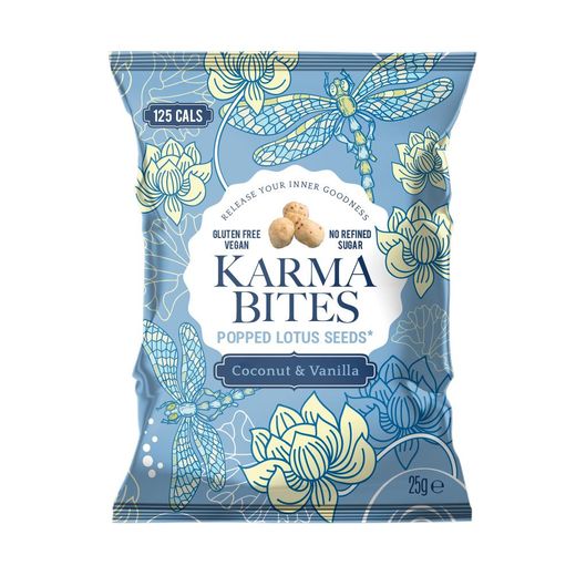 25g Karma Bites Popped Lotus Seeds Coconut & Vanilla, Gluten Free & Vegan