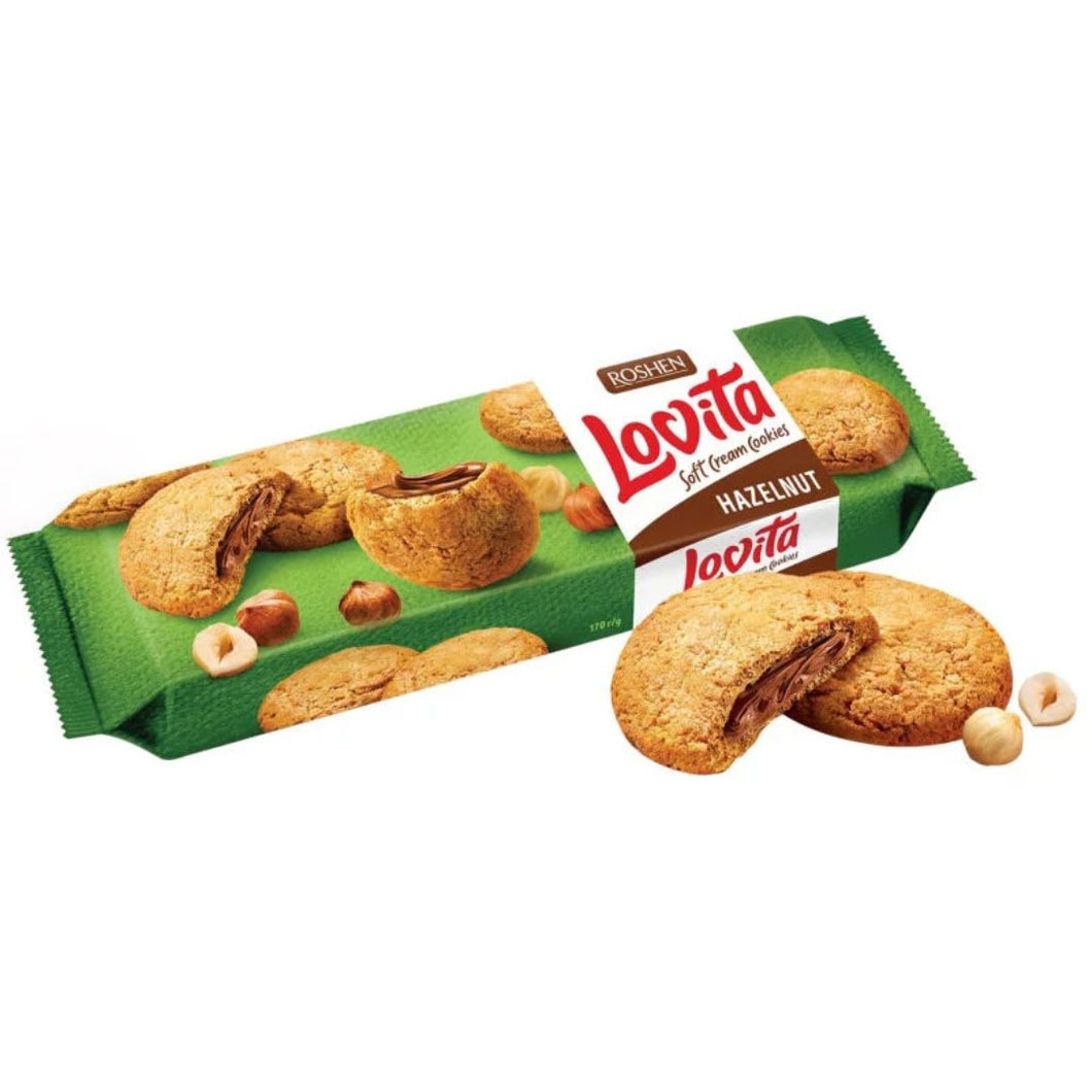 Roshen Lovita Soft Cream Cookies With Hazelnut Filling, 127g